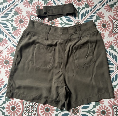BODEN Elgin Paperbag Shorts Dark Green,Khaki, Size 16 - Picture 8 of 10