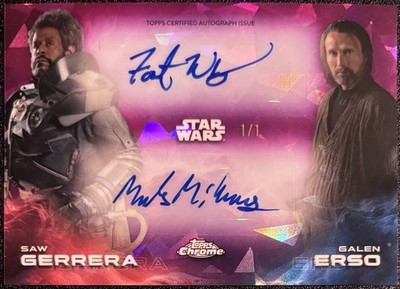 Topps Star Wars Sapphire Padpradascha 1/1 Dual Auto Galen Erso & Saw Gerrera