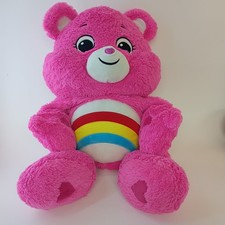 Rare Care Bears Huge Giant Jumbo Rainbow Cheer Bear Pink Plush 36" 2020