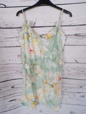 LADIES H&M MINT GREEN FLORAL PRINT FRILLY STRAPPY DRESS SIZE MEDIUM