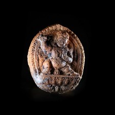 13-14th Century Tibetan Antique Vajrapani Clay Tsa-Tsa Dharma Protector Statue