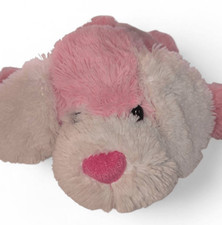 Toys R Us Pink White Plush Puppy Dog Floppy Soft Stuffed Animal 2013/14 Shaggy