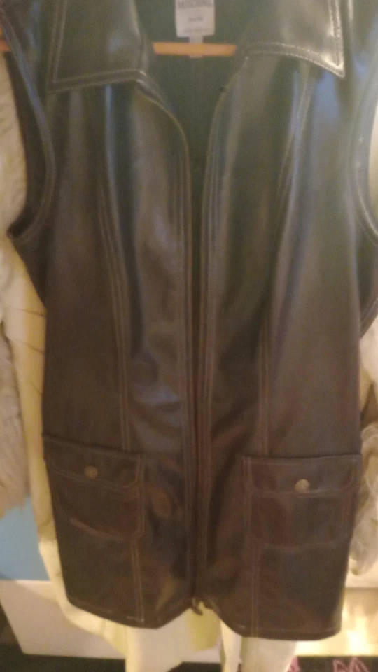  Moschino NEGRO Vestido de Motociclista de Cuero Vegano Talla UK 14 HECHO EN ITALIA Foto 3 de 4