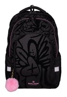 Walker Fame Ace Backpack Schulrucksack Rucksack Black Graffiti Schwarz Rosa