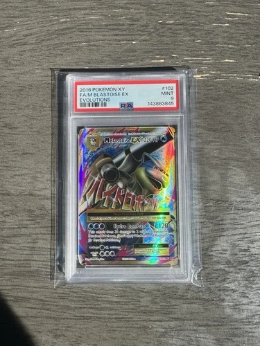 Pokemon XY Evolutions 2016 Full Art M Mega Blastoise EX 102/108 PSA 9 MINT