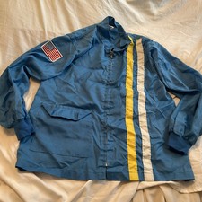 Has Flaws The Great Lakes Windbreaker Jacket Mens Medium Indie Racing Blue