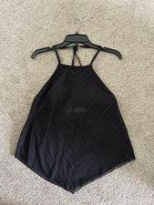 Ladies Black Tankini Bathing Suit Top Size Large