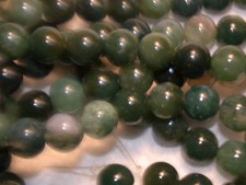 DARK GREEN POLISHED JADE 8MM ROUND SEMI PRECIOUS BEADS  ONE STRAND