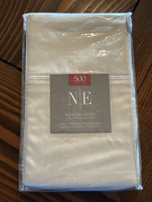 Noble Excellence NE Over Sized Queen Standard Pillowcases Set Ivory New 500ct