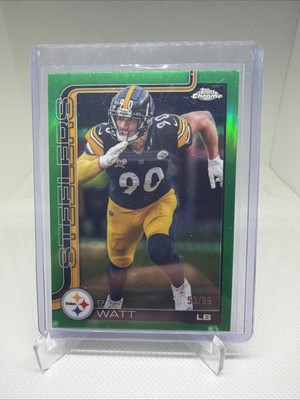 2025 Topps Chrome - T.J. Watt #258 Green Refractor /99