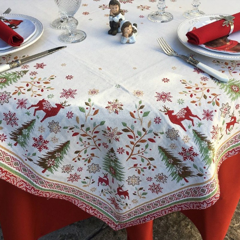 Nappe Jacquard Vallée E 1m40 x 1m40 MCTISSUS table carrée salle à manger