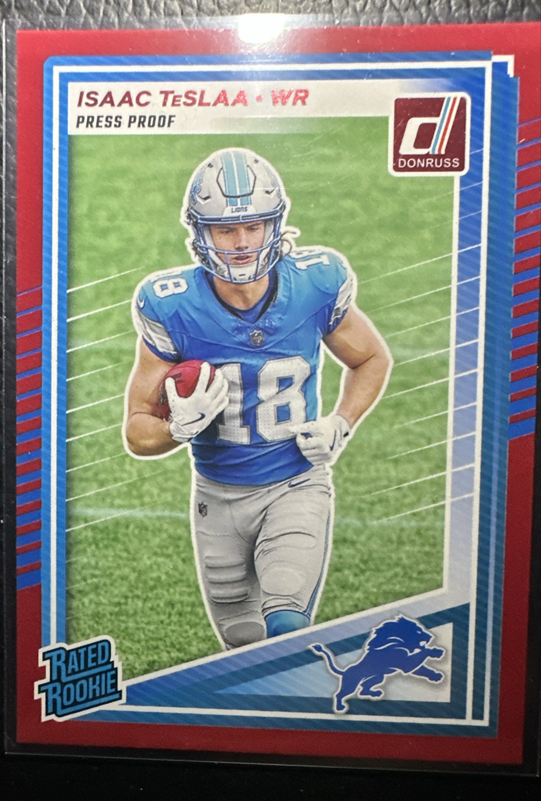 2025 Panini Donruss - Rated Rookie Isaac Teslaa #338 Press Proof Red (RC)