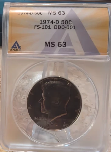 1974 "D" Kennedy half dollar 50c MS63 DDO FS-001 Amazing! Historic!