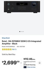 Rotel RA-1572MKII 120W 2-Ch Integrated Amplifier - Black