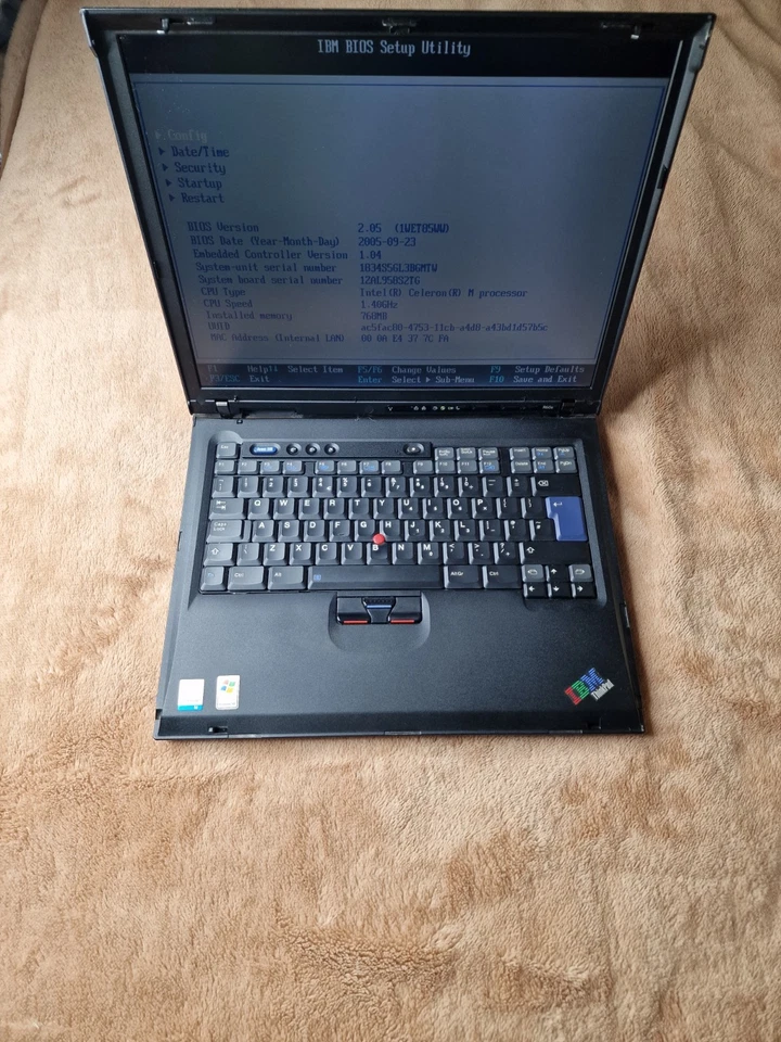 IBM Thinkpad R50e Intel Celeron M 1.4GHz 768mb ram no HDD bios tested Read Descr - Image 3 of 4