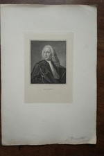 CLAUDE BROSSETTE (1671-1743). PORTRAIT ENGRAVING 19th century lawyer man of letters