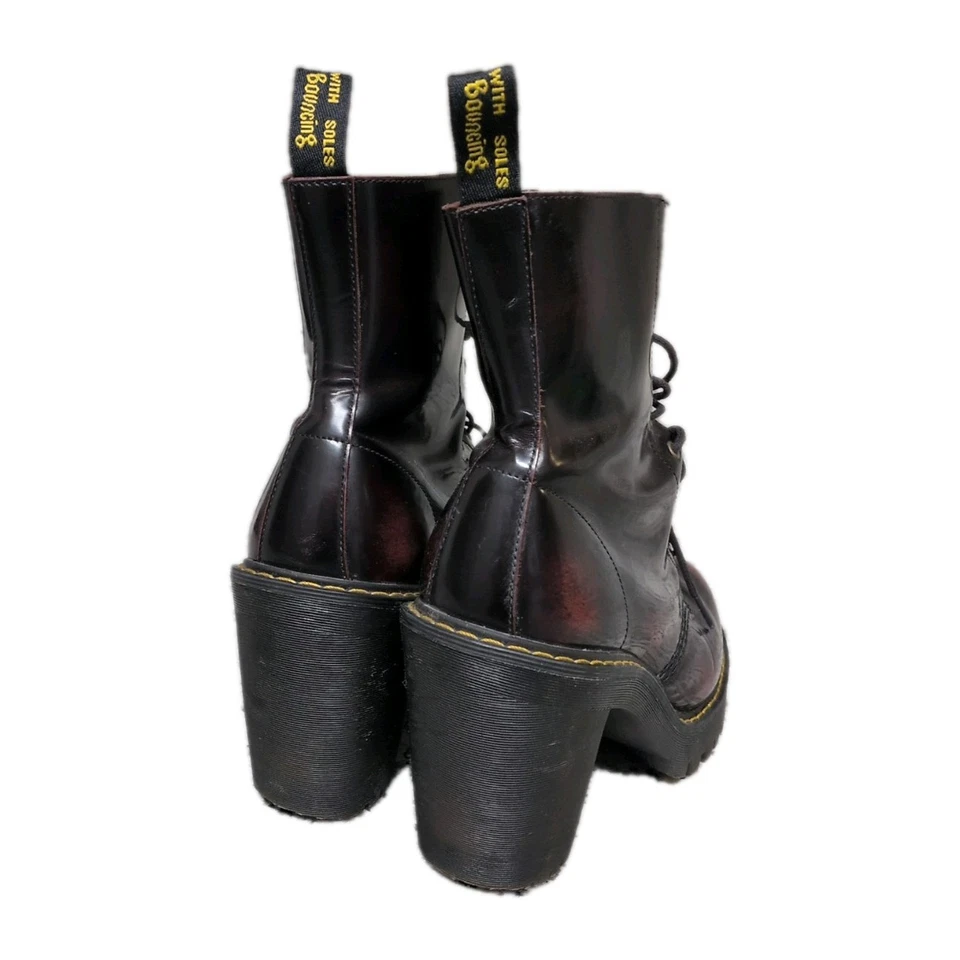 Botas de Tacón Dr Martens Kendra Rojo Cereza Arcadia Cuero Talla 10 En muy buen estado raras Documentos Foto 4 de 4