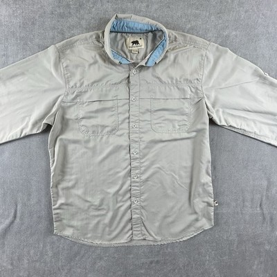 Dakota Grizzly Shirt Mens XL Beige Button Up Long Sleeve w/ Pockets