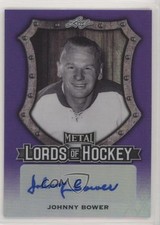 2016 Leaf Metal Lords of Hockey Purple Prismatic 7/7 Johnny Bower Auto HOF 0c3