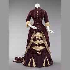 1880s Historical Victorian Bustle Duchess Dresses Medieval Civil War Ball Gown