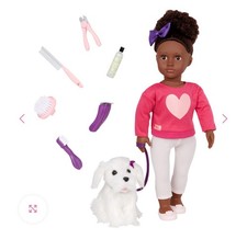 Our Generation Choyce Jewel 18 Doll w Dog Pet Grooming Set New in box