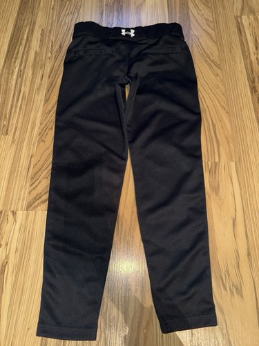 Under Armour Boys Small Black Baseball Pants White Fitted Cold gear Shirt Lot - Picture 6 of 7