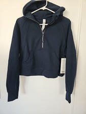 NWT Lululemon Scuba Oversized Half Zip Hoodie Color TRNV Blue Size XS/Small
