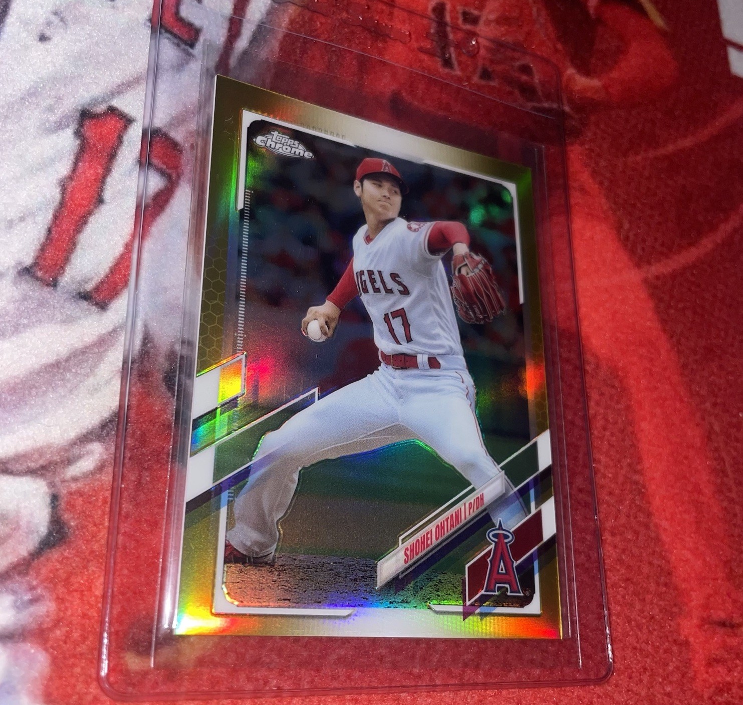 2021 Topps Chrome Shohei Ohtani True Gold Refractor Jsy# 17 /50
