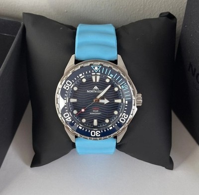 NORTH EDGE TRITON Blue, Solar Powered Diving, Sport Watch, 300 M Waterproof.