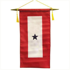 Vanguard FLAG: MADE IN USA - SERVICE BANNER WITH ONE BLUE STAR 8" x 15"