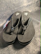 NWT Juicy Couture Black/Silver Flip Flop Wedges J-UVEA size US 9.5