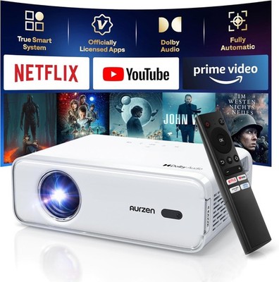 4K Smart TV Projector DoIby 5G WiFi Bluetooth 1080P Netflix Video Home Theater