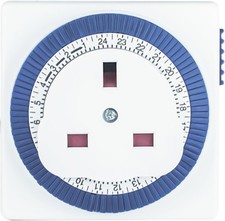 Status: Timer Switch Square | 24 Hour Segment Timer Light Switch | White UK Plu