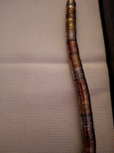 1960's Boho Multi metal articulated snake flexible native ethnic 30" necklace !! - Picture 5 of 7