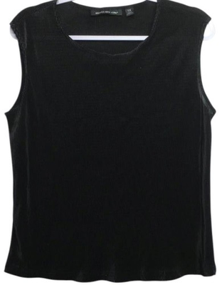 #ad Briggs new york 1X black thin see through women#x27;s sleeveless top $11.99