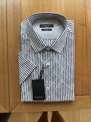 Bugatchi Men s shirt sleeve shirt  midnight 
