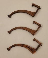 Set of Three Cast Iron Rustic Coat and Hat Hooks
