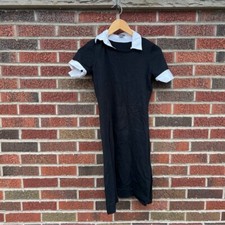 Ann Taylor Black and White Layered Collared Short Sleeve Blouse Dress