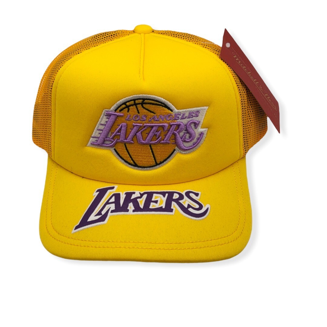 Mitchell Ness Los Angeles Lakers Puff the Magic Trucker Adjustable  Snapback