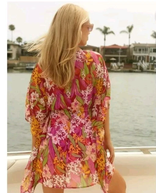 BCA REBECCA VIRTUE colorful Size M bathing suit cover-up #C - Image 3 of 4