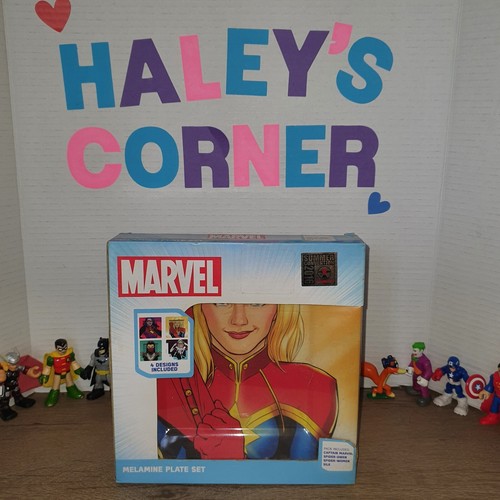 MARVEL MELAMIN TELLER SET CAPTAIN MARVEL SEIDE SPIDER-WOMAN & SPIDER-GWEN