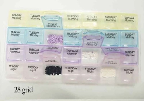 Pill Box 28 Slot 7 Days Weekly Tablet Pill Medicine Box Holder Storage Organizer - Picture 4 of 4