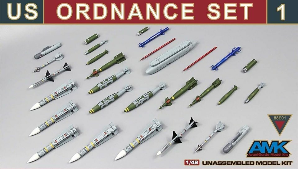 US Ordnance Set N. 1 (New Release) Bombs %26 Missiles 1:48 Plastic Model Kit