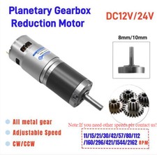 DC 12V 24V Planetary Gearbox Reduction Motor High Torque 11RPM 2162RPM 42GP-775