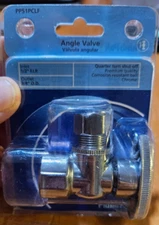 New Plumb Pak PP51PCLF 1/2" FIP Inlet X 3/8" OD Outlet Quarter Turn Angle Valve