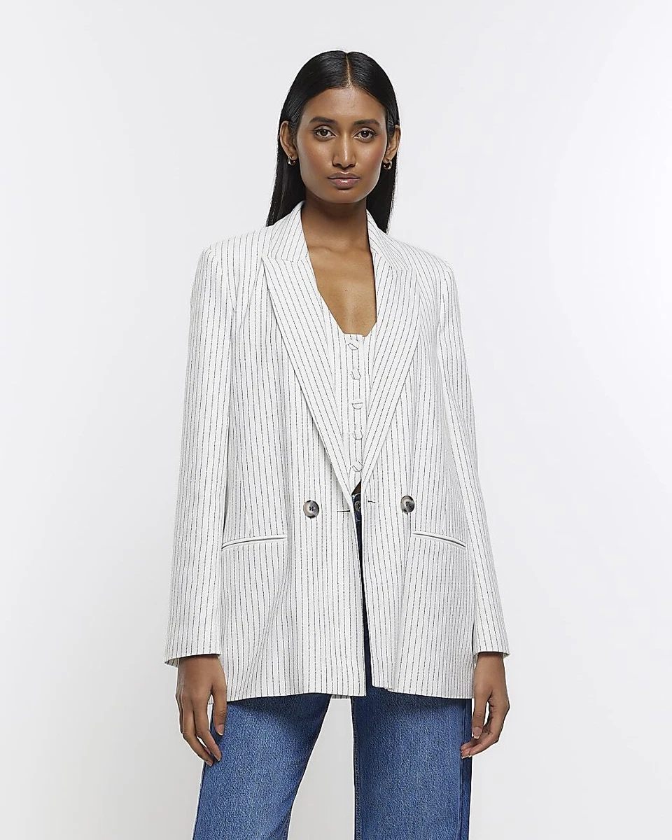 River island deals cream blazer