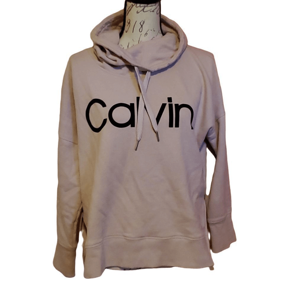 Calvin Klein Ladies Size Small Pink Black Logo Cowl Neck