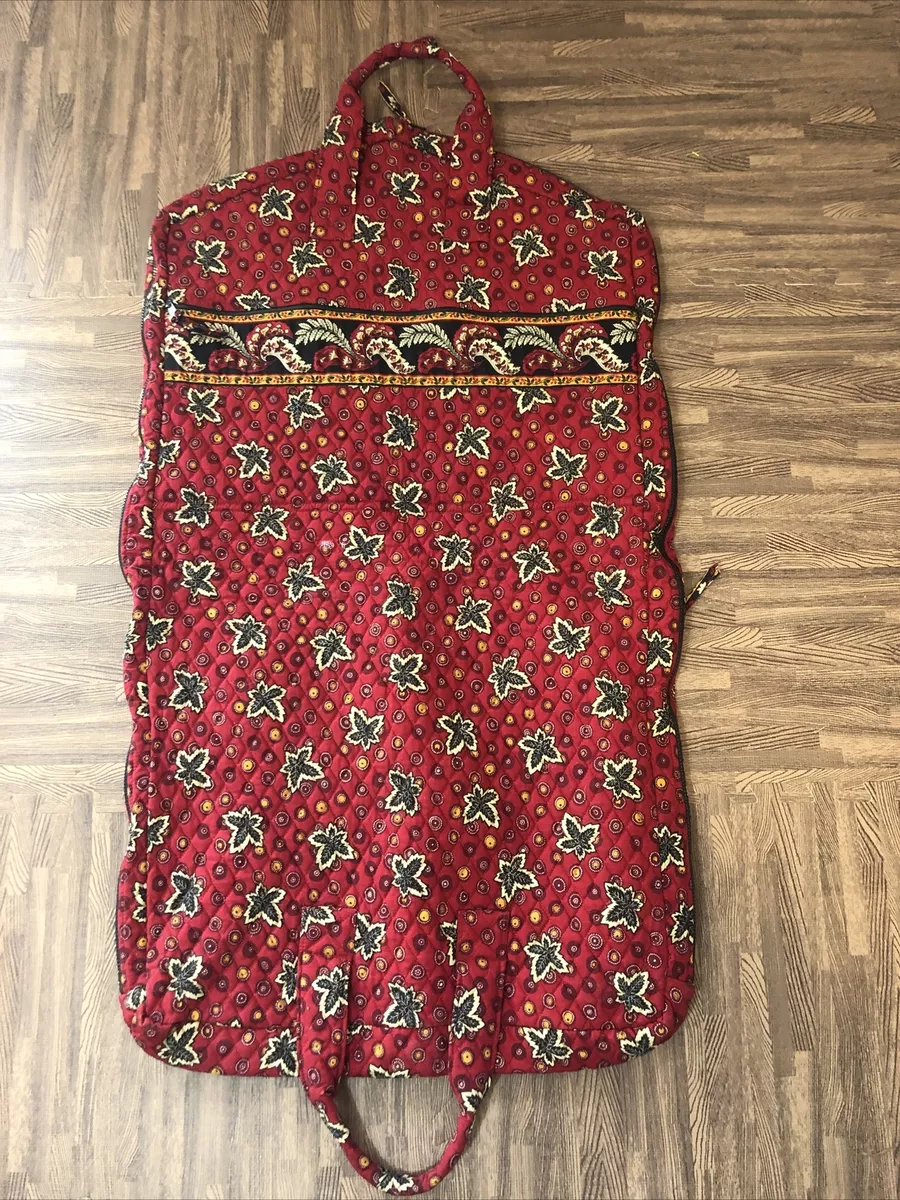 Vera Bradley Quilted Red Garment Dress Bag Travel Paisley Leaf