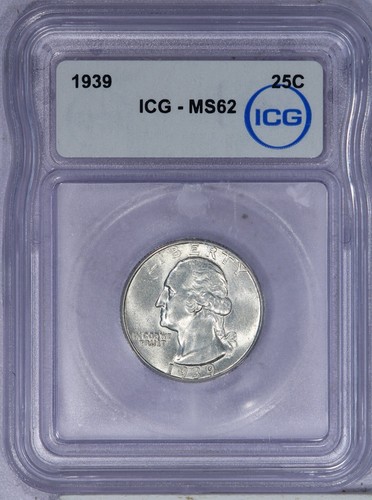1939 Washington Quarter 25C ICG MS62 - Picture 1 of 2