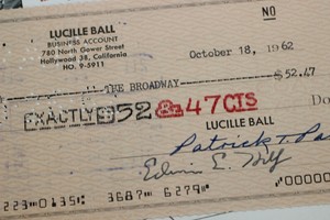 Lucille-Ball-1962-Desilu-Check-584-THE-LUCY-SHOW-The-Broadway-Department-Store